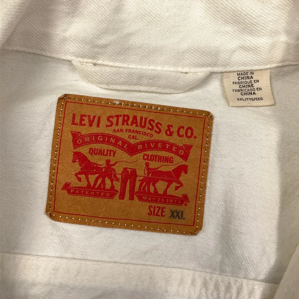 Levis Trucker Jacket Mens XXL White 72334-0292 Gorpcore Americana Beach Denim - Picture 3 of 12